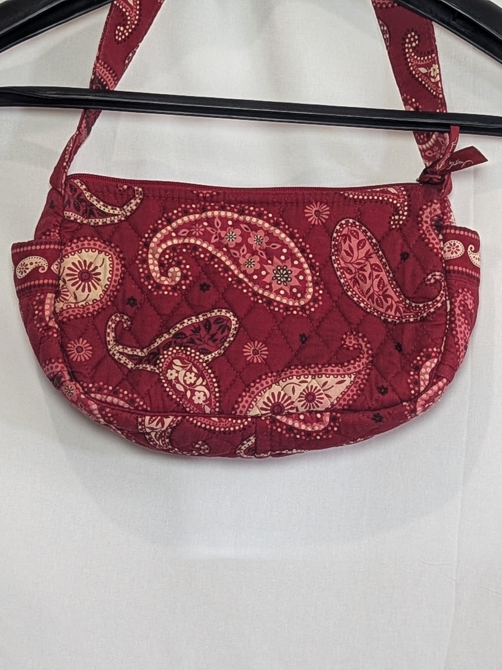 Vera Bradley Burgundy Paisley Quilted Shoulder Bag Purse Like New